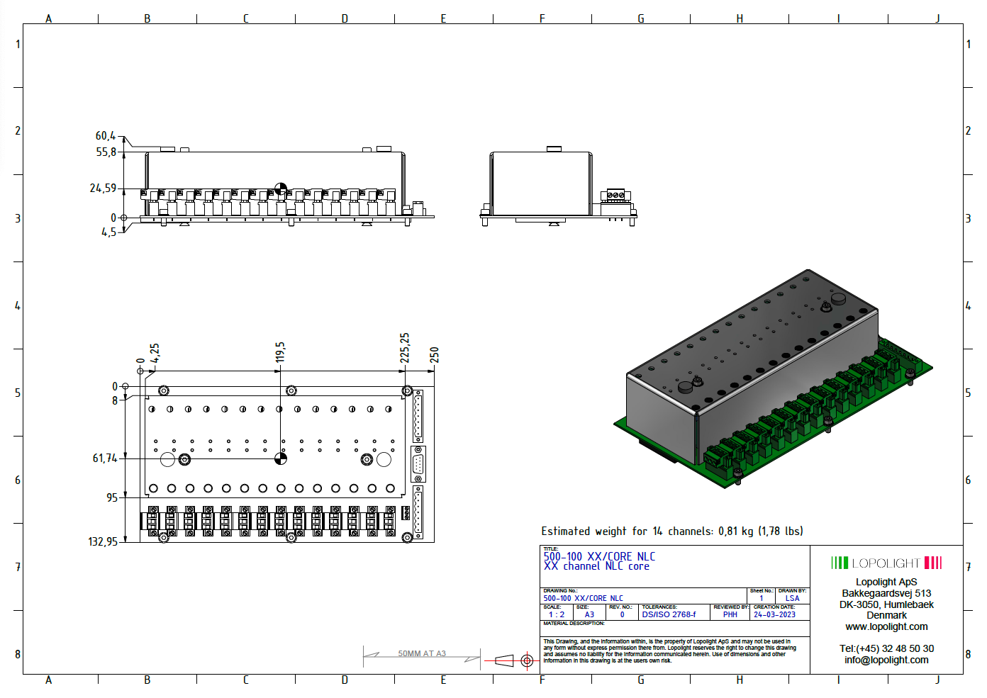 19 channel NLC core 19 channel NLC core